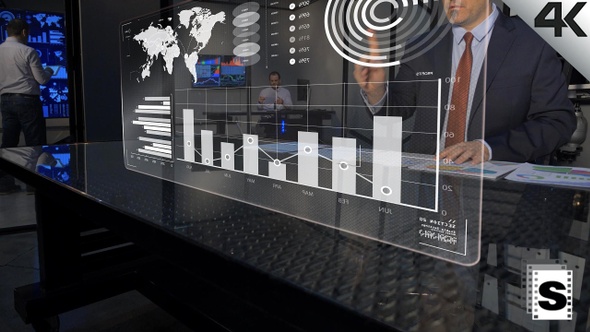 Futuristic Business Data Monitor
