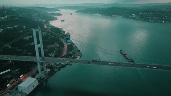 turkey istanbul bosphorus bridge aerial view