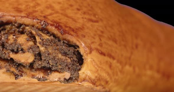 Roll With Poppy Seeds Inside. Alpha Channel alt