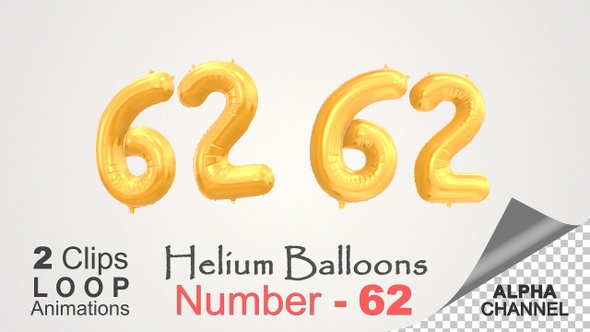 Celebration Helium Balloons With Number – 62