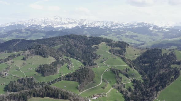 Drone view of the Swiss Alps alt