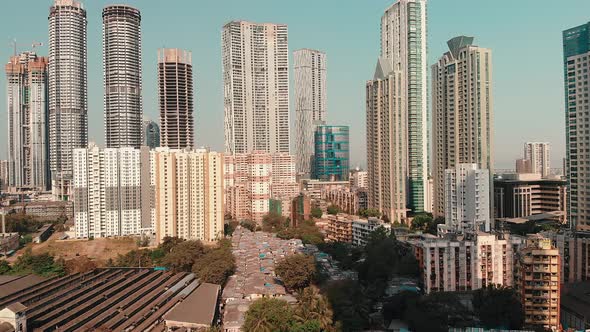 Modern City high rise skyscraper buildings. Financial District in Mumbai, India