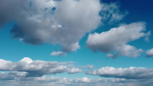Scenic air view, sky with moving clouds background