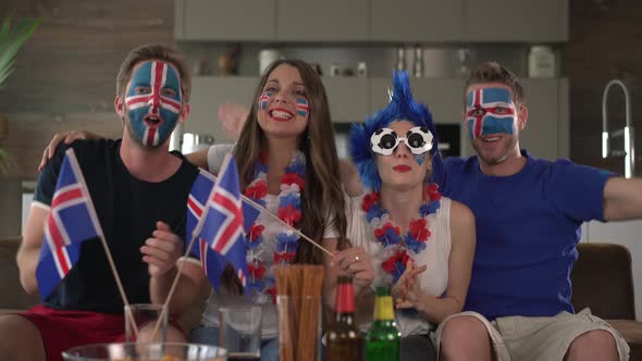 Iceland Fans Cheering