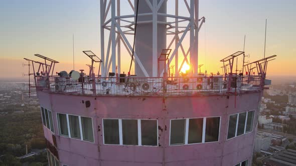 TV Tower in the Morning at Dawn in Kyiv, Ukraine alt
