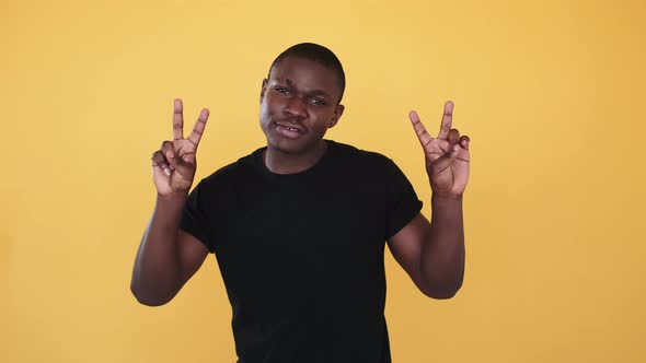 Peace Gesture Victory Sign Afro Man Hand Symbol alt