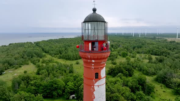 Beautiful Limestone Cliff on Pakri Peninsula Estonia with the Historic Lighthouses alt