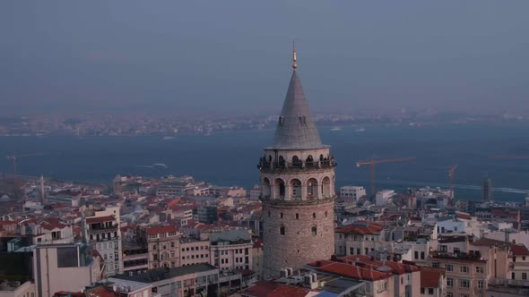 Galata Tower And Istanbul Bosphorus Aerial View