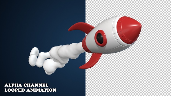 Cartoon Rocket Flying 03 alt