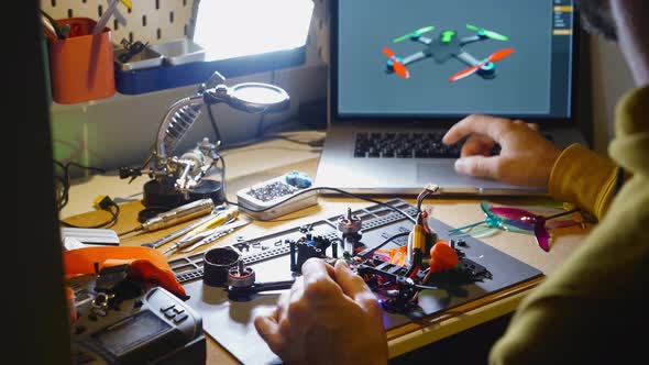 Man to Configure FPV Drone on Laptop