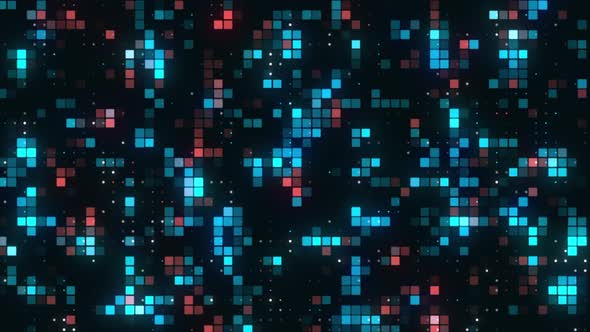 Abstract wall with glowing and blinking lights at a concept of night party alt