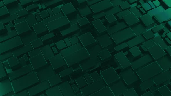 3D Abstract Moving Blocks Cyan alt