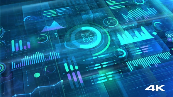 Big Data 3D Infographic Background 4K alt