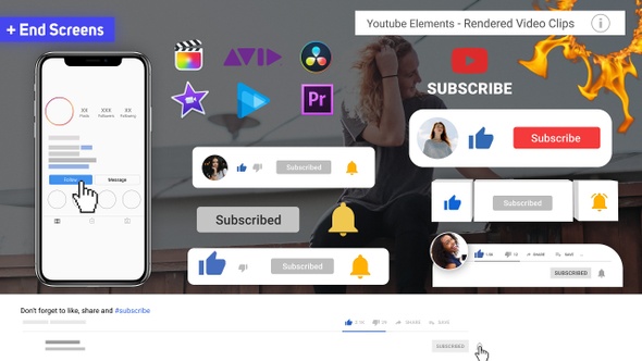 Youtube Subscribe, End Screen Pack