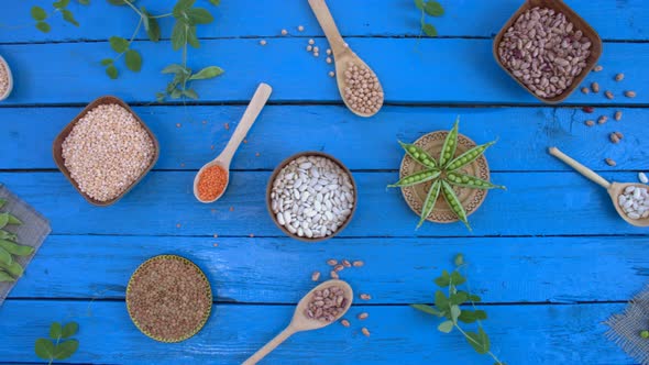 Legumes on Wooden Ecological Background