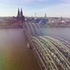 Cologne Famous Bridge Aerial, German City Koln Sight Seeings Cathedral, Sunset. - VideoHive Item for Sale