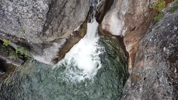 Close Over Waterfall & Rocks