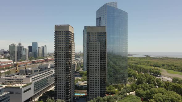 Scenic View Of High-rise Corporate And Hotel Buildings In Puerto Madero ...