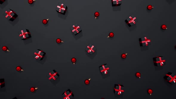 Gift boxes with Christmas toys alt