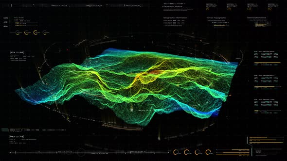 Futuristic Holographic Terrain environment HUD alt