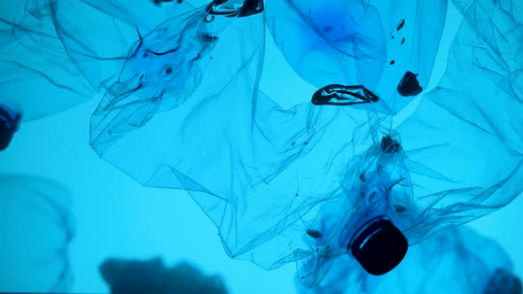 Underwater Footage of Plastic Pollution Problem Concept in Ocean alt