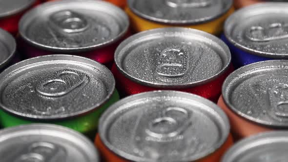 Aluminum Cans with Carbonated Water, Energy Drinks or Beer