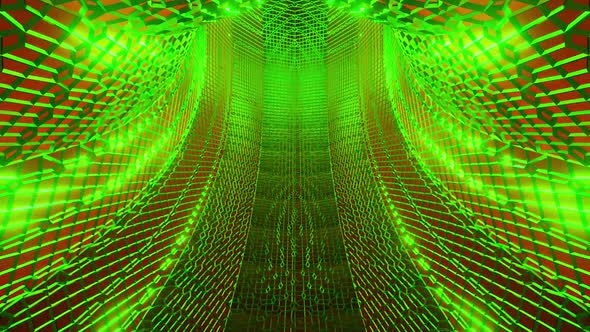 Green Bright Net Spider Background Vj Loop HD alt