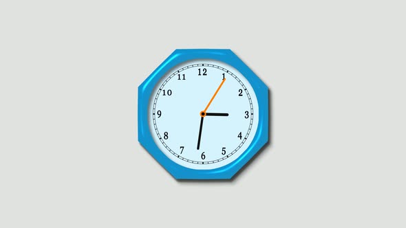 Aqua Rim Counting Down 3d Wall Clock Isolated alt