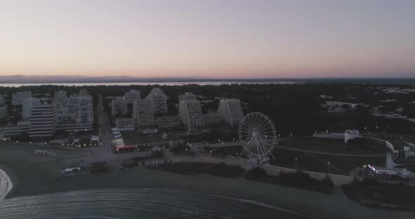 Panorama of the Seaside Resort of La GrandeMotte in the Rising alt