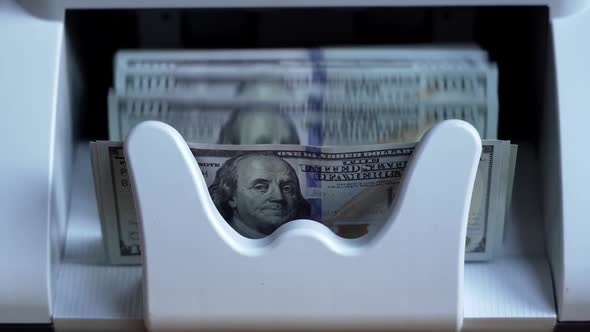 Closeup Currency Counting Machine Counting Dollar alt