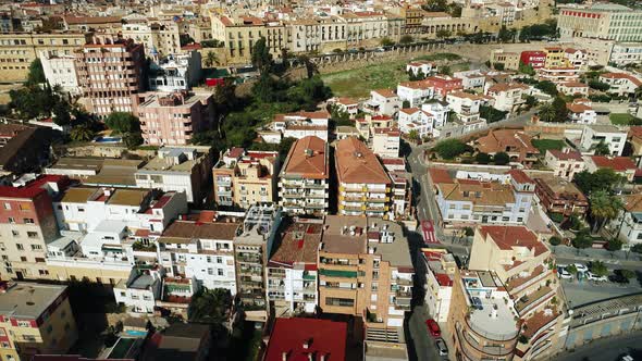 Tarragona City From Above Aerial Footage