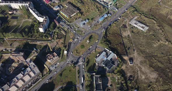 Highway To Enter The City. City ​​panorama alt