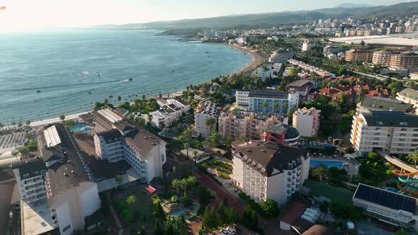 Hotels filmed on a drone Turkey Alanya Avsallar 4 K alt