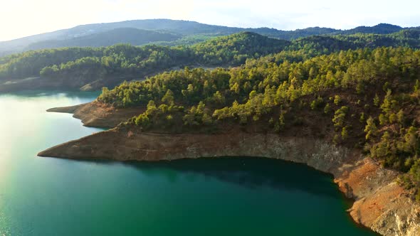 Lake Forest Mountains Field Water Green Summer View Sunset alt