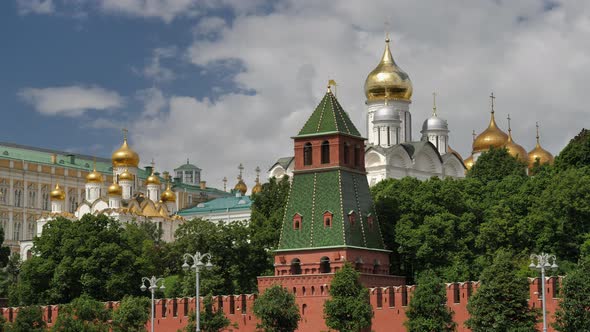 Russia, View on Moscow Kremlin and Complex of Churches.