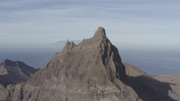 Aerial ungraded view of Brianda mount in Rebeirao Manuel in Santiago island in Cape Verde