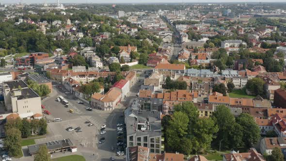 Kaunas City Old Town With Orange Rooftops, Lithuania alt