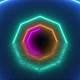 Multicolored Neon Tunnel Octagon Shaped Figures Wallpaper Background - VideoHive Item for Sale