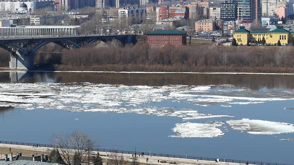 Spring Ice on the River
