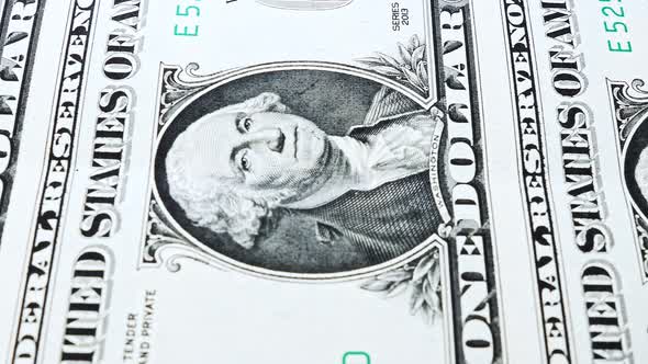 Sliding Video of a One US Dollar Bill Note, Showing the Portrait of US President George Washington alt