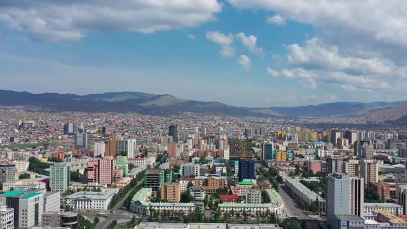 Aerial View of Ulaanbaatar City Center Mongolia alt