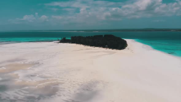 Paradise Private Island of Mnemba in Turquoise Ocean Zanzibar Aerial View alt
