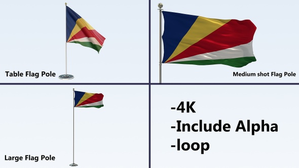 Seychelles Flag Pole Pack 4k-Loop alt