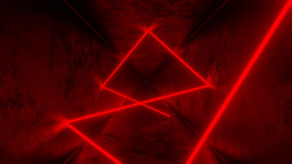 Red Laser Ray Moving in Square Dark Tunnel