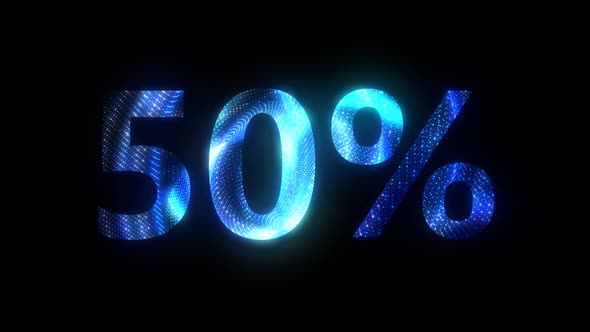 50% sale animated with glowing particle