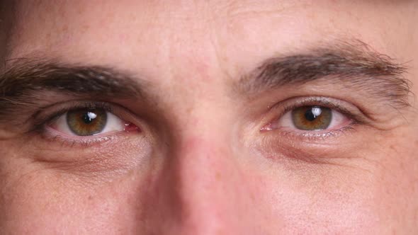 Extreme closeup of man's eyes