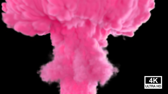 Pink Color Smoke Streaming And Spreading To Ceiling V5, Motion Graphics