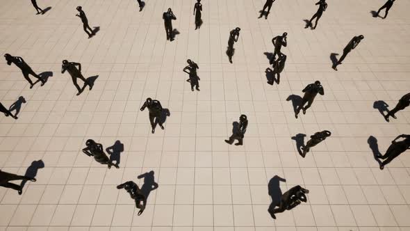 Silhouettes of a crowd using smartphones