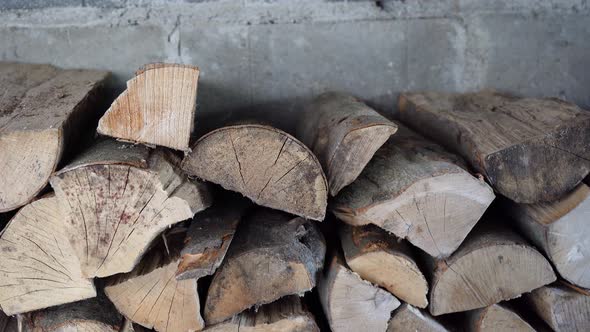 Young Caucasian Man Taking Seasoned Oak