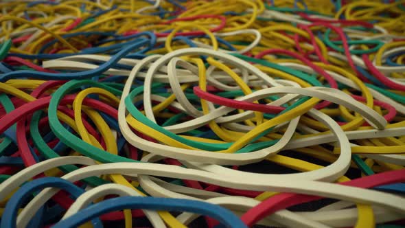 Closeup Colorful Ring Shaped Rubber Bands Background